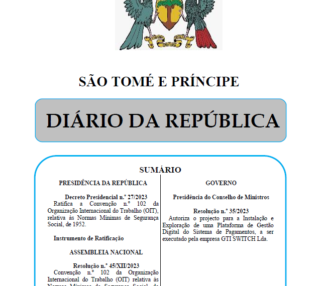 São Tomé e Príncipe ratifica a Convenção 102 da OIT