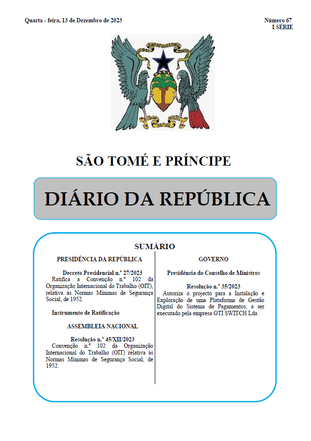 São Tomé e Príncipe ratifica a Convenção 102 da OIT