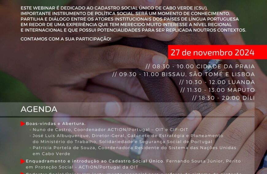 Webinar Cadastro Social Único: Experiência e lições aprendidas do processo em Cabo Verde 27 de novembro 2024