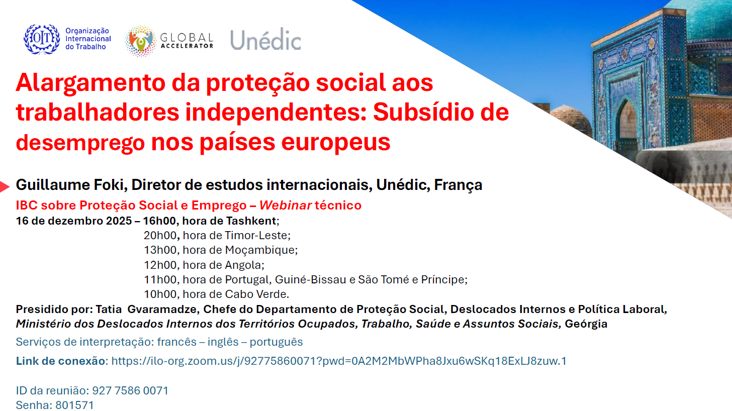 Capa Webinar "Alargamento da proteção social aos trabalhadores independentes: Subsídio de desemprego nos países europeus"